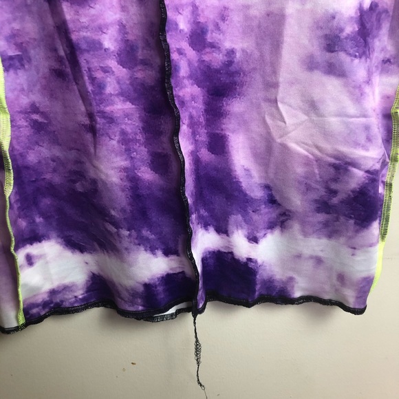 Color-block tie dye bodycon dress purple & white Stretch MED - Picture 11 of 15